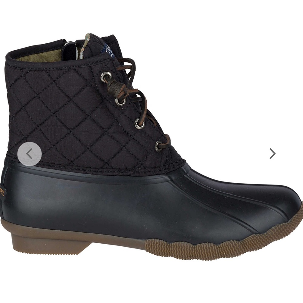 Sperry Black Quilted Winter & Rain Boots